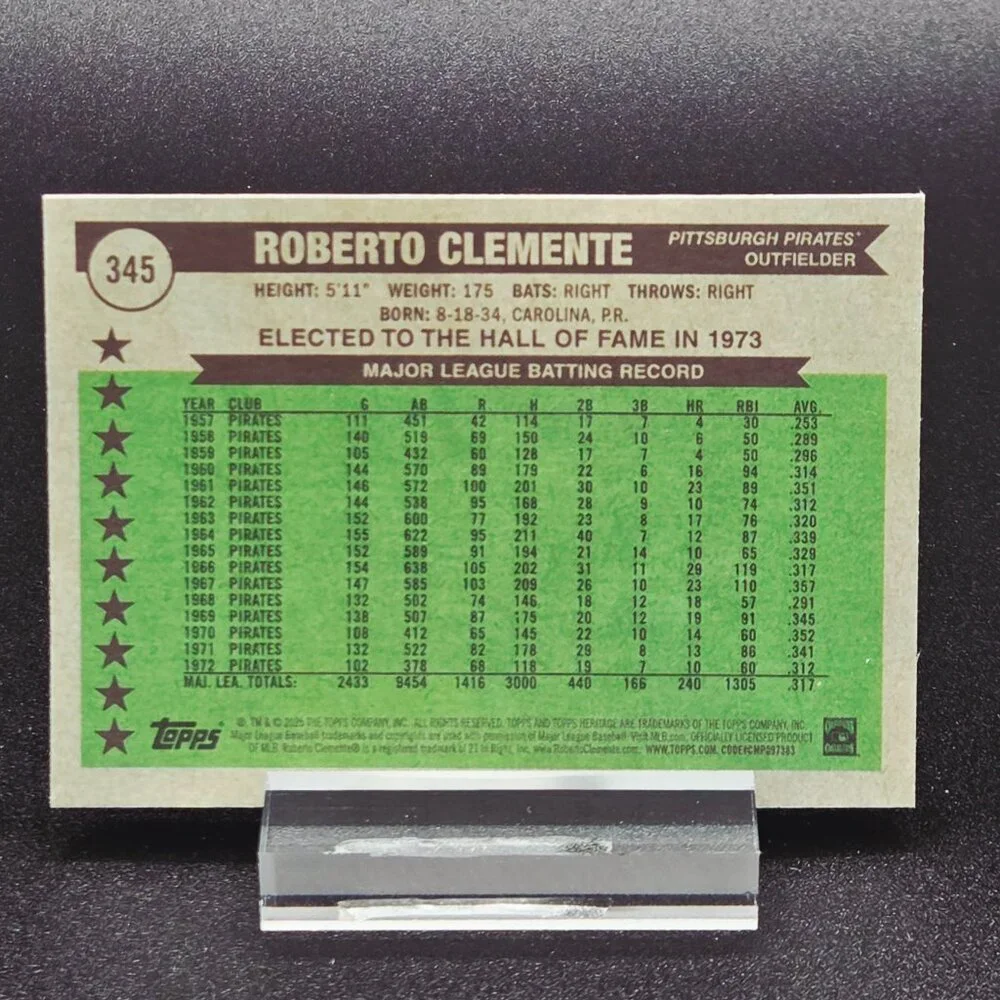 2025 Roberto Clemente Topps Sparkle Certified Stars 001/149 Pittsburgh Pirates - Picture 3 of 6